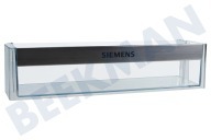 Siemens 705186, 00705186  Flessenrek geschikt voor o.a. KI26DA20, KI38SA40 Transparant met chromen rand geschikt voor o.a. KI26DA20, KI38SA40