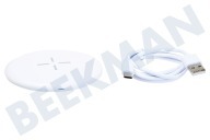 Universeel MHQIS10W001WHT  Fast Wireless QI Charger White geschikt voor o.a. Alle toestellen geschikt voor draadloos opladen