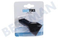 Easyfiks 50042876  USB oplader 12V 4,8A/5V 4-poort zwart geschikt voor o.a. Universeel USB