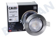 Calex  429276 Smart Wifi CCT Downlight, Brushed Stainless Steel geschikt voor o.a. IP21, 2700-6500K
