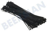Universeel 006662  Bundelbandjes geschikt voor o.a. Tie-wrap 200x3.6 mm zwart geschikt voor o.a. Tie-wrap