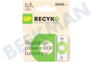 GP GPRCK300C697C2  LR14 ReCyko+ C 3000 - 2 oplaadbare batterijen geschikt voor o.a. 3000mAh NiMH