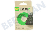 GP GPRCKCHM452U281 M451 USB  Batterijlader Recyko 4x AA 2600mAh geschikt voor o.a. + 4 AA 2600mAh batterijen