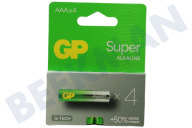 GP GPSUP24A224C4 LR03 AAA batterij GP Super Alkaline 1,5V 4 stuks geschikt voor o.a. Potlood Super Alkaline