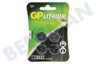 GP GPCR2032STD381C4  CR2032 CR2032 GP Lithium knoopcel 3V geschikt voor o.a. DL2032 Lithium