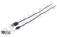 Grab 'n Go GNG106  USB Kabel geschikt voor o.a. Universeel Micro USB Micro USB, Zwart 100cm geschikt voor o.a. Universeel Micro USB
