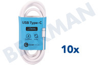 Grab 'n Go GNG137  USB Kabel USB Type C male naar USB Type A male, Wit 1m