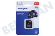 Integral INSDX64G-100V10 V10 High Speed SDHC Memory Card 64GB geschikt voor o.a. V10 SDHC card 64GB 100MB/s