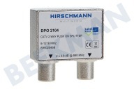 Hirschmann 695020466 DPO2104  Coax Splitter geschikt voor o.a. SHOP DPO 2104, 1218 MHz, Docsis 3.1 IEC Female ingang, 2x Male uitgang, nummer 11 geschikt voor o.a. SHOP DPO 2104, 1218 MHz, Docsis 3.1
