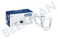 Simac 5513284151 DBWALLESP Koffiezetapparaat Kopjes geschikt voor o.a. Set van 2 espresso glazen Dubbele thermowand geschikt voor o.a. Set van 2 espresso glazen
