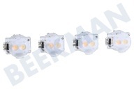 Novy 906310 Dampkap Lamp geschikt voor o.a. 6845, 6830, D821/16 Set LED verlichting, 4 stuks Dual LED (2 licht kleuren) geschikt voor o.a. 6845, 6830, D821/16