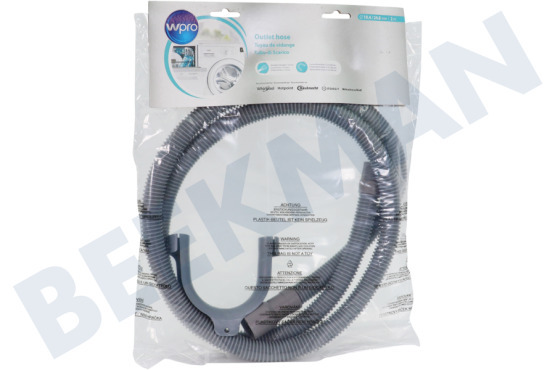 Philips Wasmachine TVS229 Slang pomp afvoer Afv.slang 2 mtr Recht/Recht 22mm