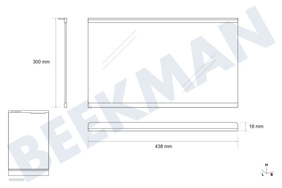 Hotpoint-ariston Koelkast 517626, C00517626 Glasplaat 434x292x4mm