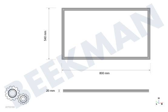Academy Kühlschrank Dichtungsgummi 800 x 540mm -weiß-