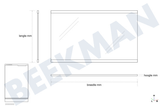 Polar Koelkast Glasplaat 460x310mm. Compleet met randen
