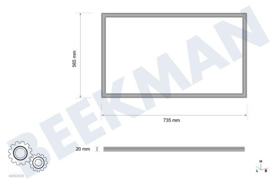 Samsung Koelkast DA97-19053G Afdichtingsrubber Vriesgedeelte