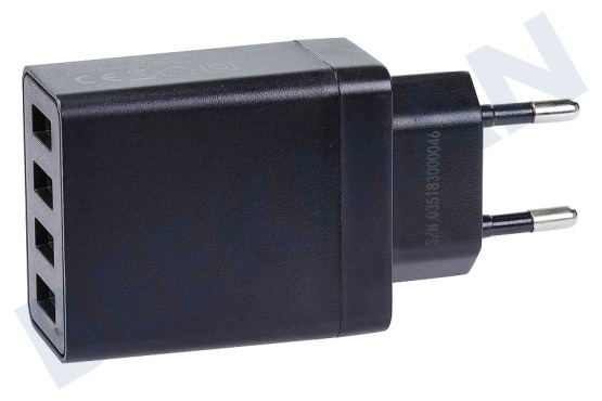 Nokia USB oplader 230V 4,8A/5V 4-poort zwart