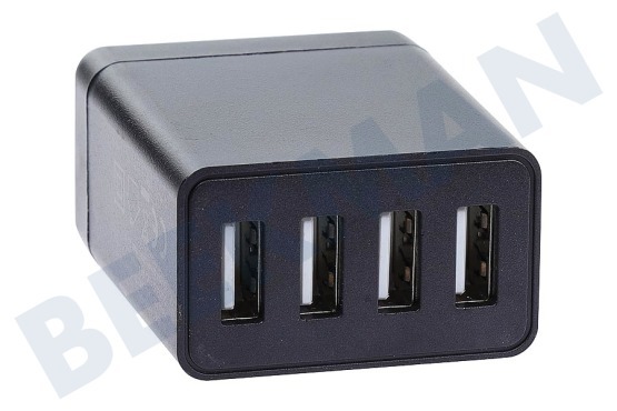 Nokia USB oplader 230V 4,8A/5V 4-poort zwart