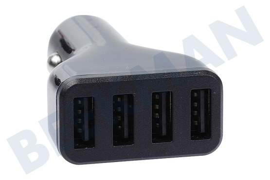 HTC USB oplader 12V 4,8A/5V 4-poort zwart