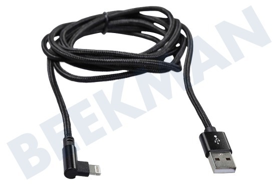 Apple 8-pin USB Lade- und Datenkabel 200cm Grau / Schwarz