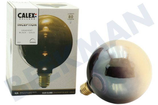 Calex  2001001000 Calex Inception G125 Gradient Black Gold E27 3,5W Dim