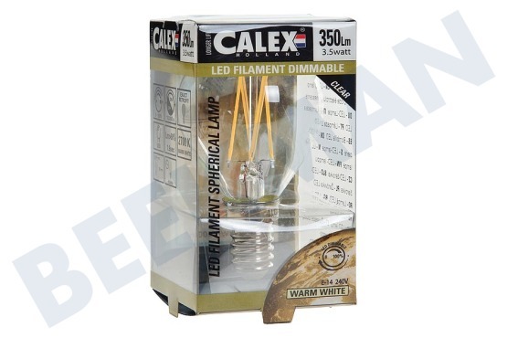 Calex 474482 Calex LED volglas Filament Kogellamp Helder 3,5W 350lm