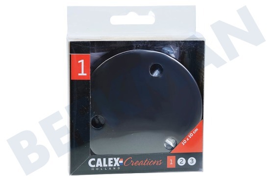 Calex  940044 Calex Metalen Plafondplaat 100mm Mat Parel Zwart 3 Gaten