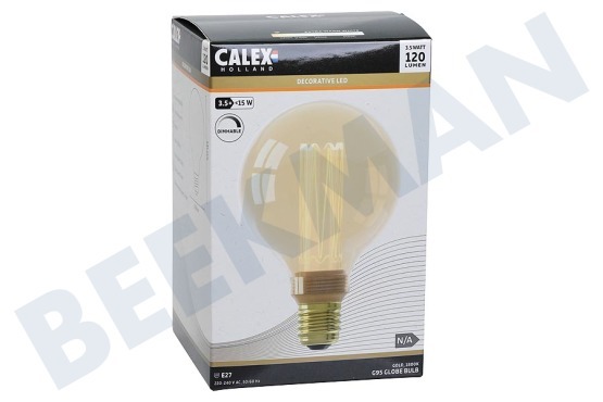 Calex 421687 Crown Globe G95 Gold Dimbaar Ledlamp E27 3,5W