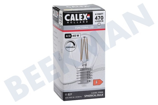 Calex 1101004300 LED Straight Filament Kogellamp Helder 4,5W E27