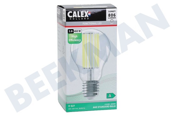 Calex 1101009300 High Efficiency Straight Filament Helder E27 3,8W