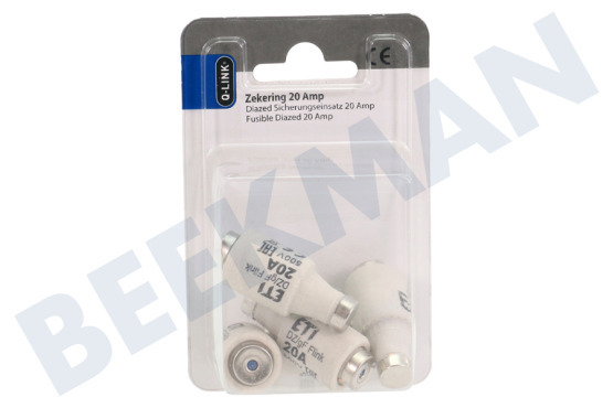 Q-Link  Zekering 20A snel blauw 20 ampere