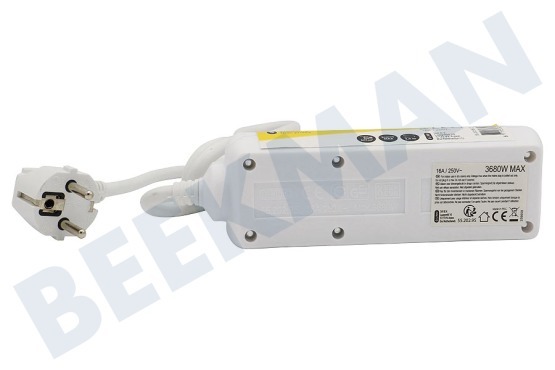 Q-Link Steckdosenleiste 3 x 1,5 mm2 1,5 Meter Weiß