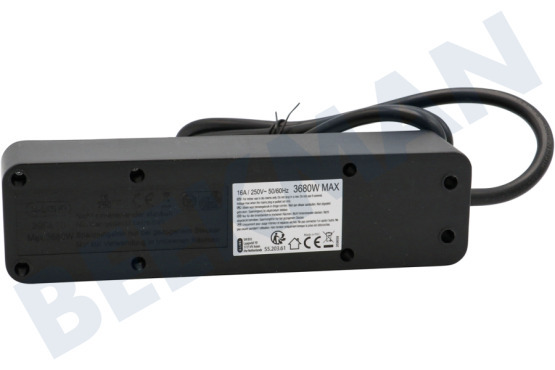 Q-Link Steckdosenleiste 3x 1,5 mm2. 1,5 Meter Schwarz, mit flachem Stecker