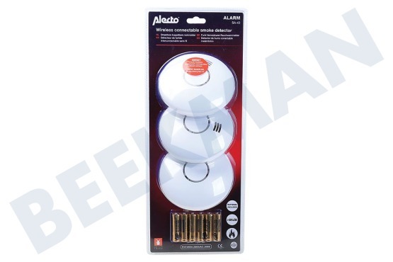 Alecto SA-43 Rookmelder Alarmsignaal 85dB, 3 stuks Optisch meetprincipe