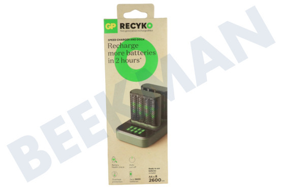 GP  M451 USB Batterijlader Dockingstation Recyko 8x AA 2600mAh