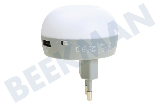 Grab 'n Go Oplader Led nachtlamp met 2 USB poortjes 2.1a