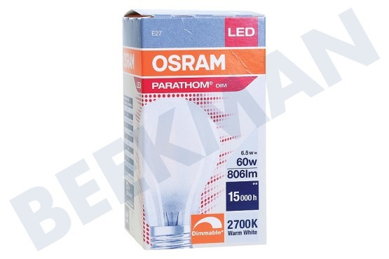 Osram 4058075817074 Parathom Retrofit Classic A60 Mat Dimbaar E27 6.5W