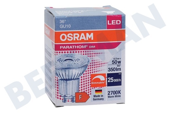 Osram 4052899957954 Parathom Reflectorlamp GU10 PAR16 4.6W Dimbaar