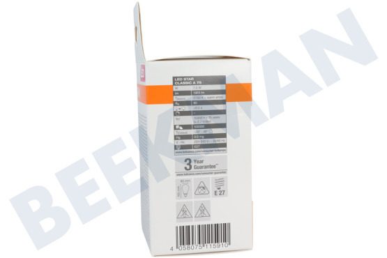Osram  4058075115910 LED Star Classic A75 Mat 7,5W E27