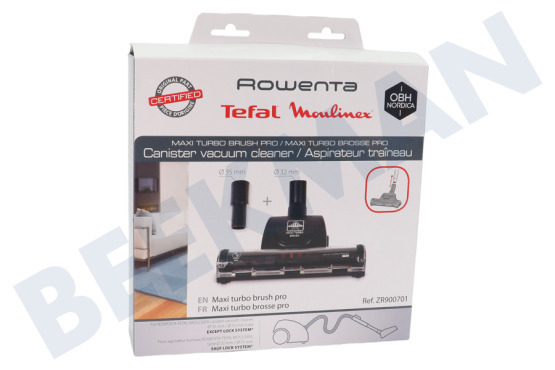 Tefal Stofzuiger ZR900701 Zuigmond Maxi turboborstel met adapter 32-35mm