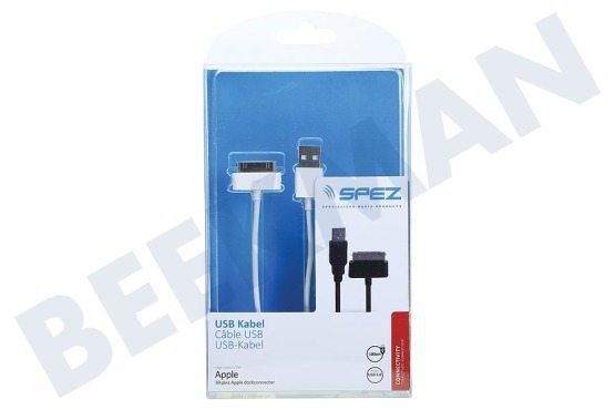 Spez  USB Kabel USB naar Apple Dock, Wit, 100cm