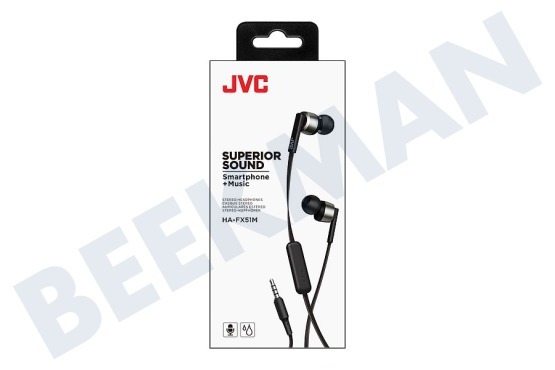 JVC HA-FX51M-B-E Superior Sound Hoofdetelefoon, Zwart