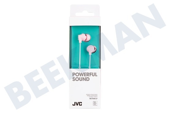 JVC HA-FX10-LP-E In Ear Stereo Headphones Powerful Sound Light Pink