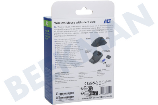 ACT AC5151 Kabellose Maus 2400 DPI, leises Klicken