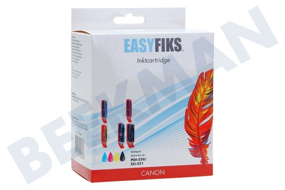 Easyfiks Inktcartridge PGI 550 CLI 551 Multipack BK/BK/C/M/Y