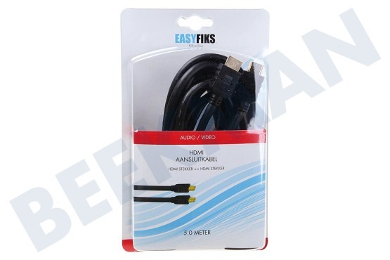 Easyfiks HDMI Kabel 2.0 High Speed + Ethernet, 5.0 Meter, Verguld