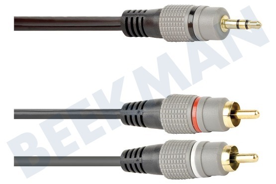 Universeel  Jack 3.5mm Stereo Male - 2x Tulp RCA Male, 1.5 Meter