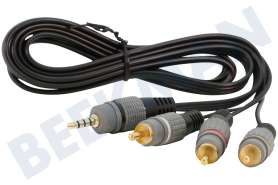 Universeel  Jack - Tulp Kabel geschikt voor Universeel Composiet, Jack 3.5mm 4P Stereo Male - 3x Tulp RCA Male