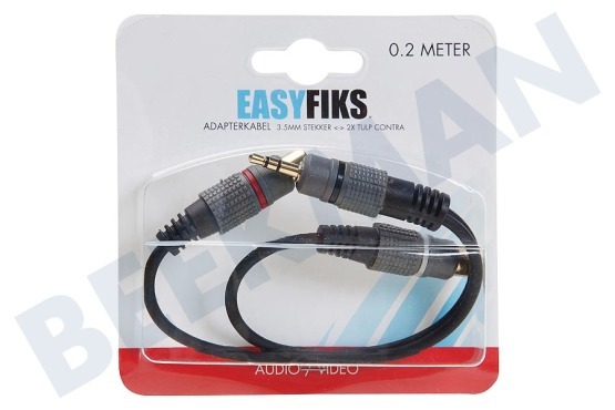 Universell Klinken-Adapter-Kabel 3,5 mm Stecker - 2x Cinch Contra RCA Buchse