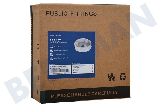 Dahua PFA137 Muursteun Voor camera, Aluminium